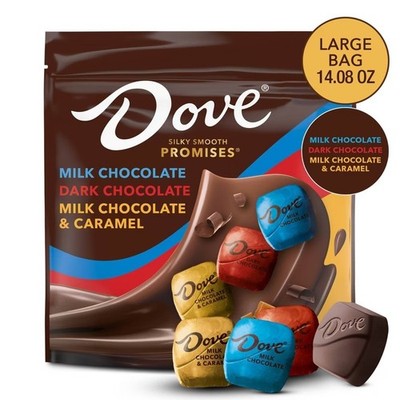 Dove Milk Chocolate, Dark Chocolate,and Chocolate&Caramel Candy Variety Bag-2pks
