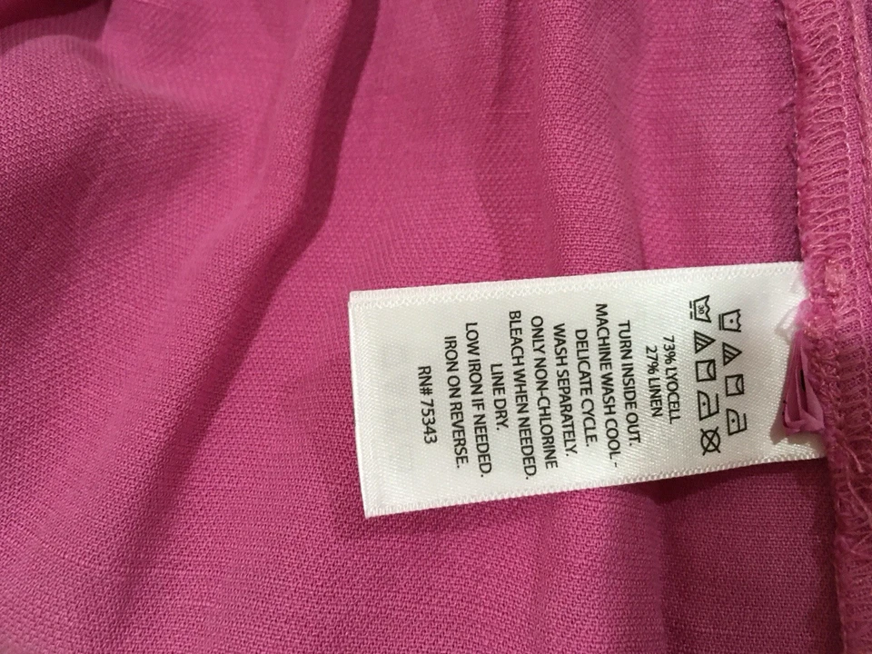 Maxi Falda Calypso Saint Barth Mujer L L Lino Pull On A Line Rosa Look Vintage Foto 4 de 4