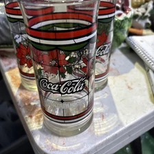 8 Coke Cola Whataburger Christmas Glasses