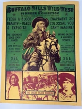 Buffalo Bill’s Wild West Pioneer Exhibition Poster Reprint, 10.5 X 14”, Vintage