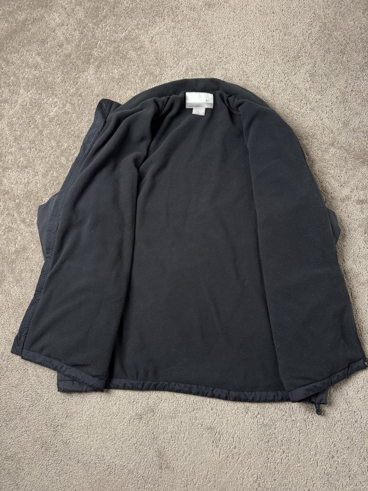 SACAI X NIKE Giacca a vento vintage uomo anni 90 Y2K Nike grigia etichetta foderata sherpa taglia L