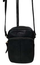 American Leather Co Cleveland Black Leather Crossbody Bag Small Zip Purse