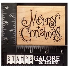 Stampendous Rubber Stamps V034 MERRY CHRISTMAS POINTS DOTS SWIRLS 1831