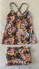 APC x Liberty London Floral Activewear Yoga Jeanne Tank Bike Short Set Sz XS