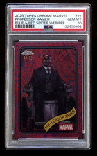 2025 Topps Chrome Marvel Professor Xavier /62 Blue & Red Spider Web #27 PSA 10
