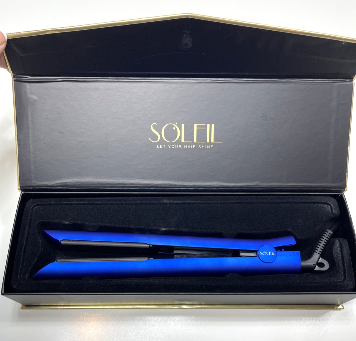 Soleil Blue Ceramic Sleek Flat Iron Soleil IR Dynamic Styler Cobalt Blue Luxury Hair Straightener main image 2