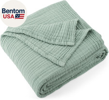 100 Cotton Muslin Throw Blanket 50" X 70" Throw XL Size 4-Layers Summer Gauze T