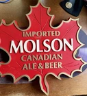 RARE Vintage Molson Ale CANADIAN BEER Sign Mapleleaf Man Cave Bar