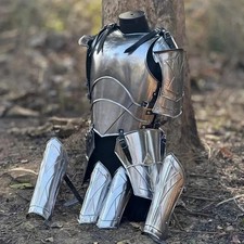 Medieval Knight Armor Costume Set Full Body Steel Armor Reenectment Cosplay LARP
