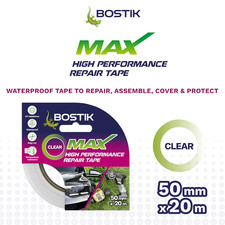 Bostik Max Repair Tape Clear - 50Mm X 20M Roll - Ultra Strong Waterproof Duct... 0.51 per metre