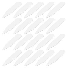 100Pcs Plastic Collar Stays, 1.8"x0.4" LxW Dress Shirt Collar Inserts, White