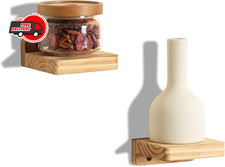 Small Floating Shelf for Wall Set of 2 Natural Wood 4Inch Mini Wall Shelves Deco