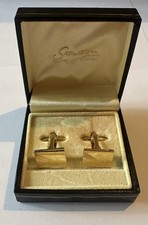 Stratton Brand Men’s metal Cuff Links Made In England Gold Tone, original box