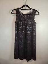 Forever 21 Little Black Mini Dress Lace Overlay Bow Small LBD Silver Lining