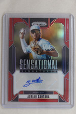 Adrian Santana - 2025 Panini Prizm Red Autograph Auto #49/99 Rays