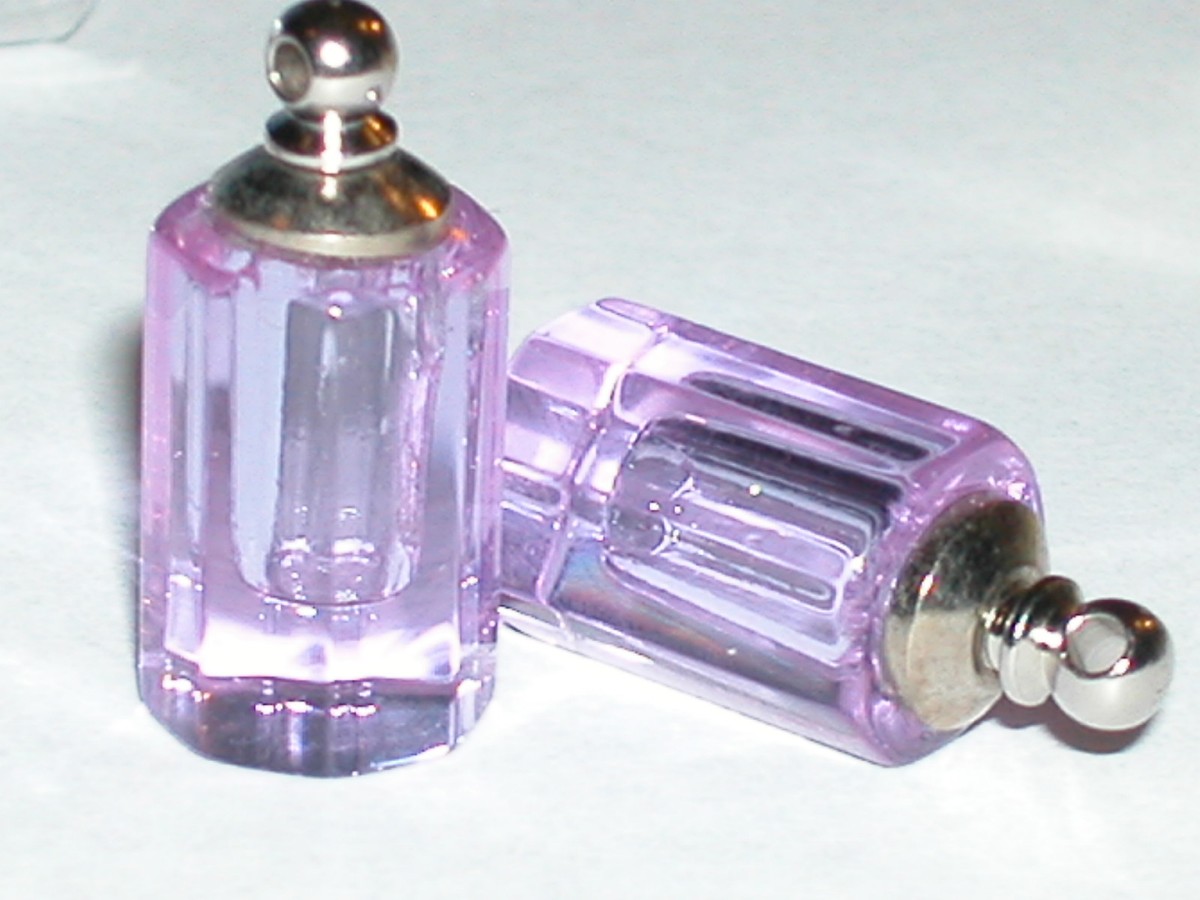 1 Glass religious Cross vial necklace mini pendant small bottle Screw