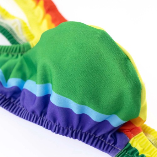 Hombres Sexy Lencería Erótica Tanga Abierta Mankini Hombre Arco Iris Una Pieza Traje de Baño Nuevo - Imagen 3 de 11