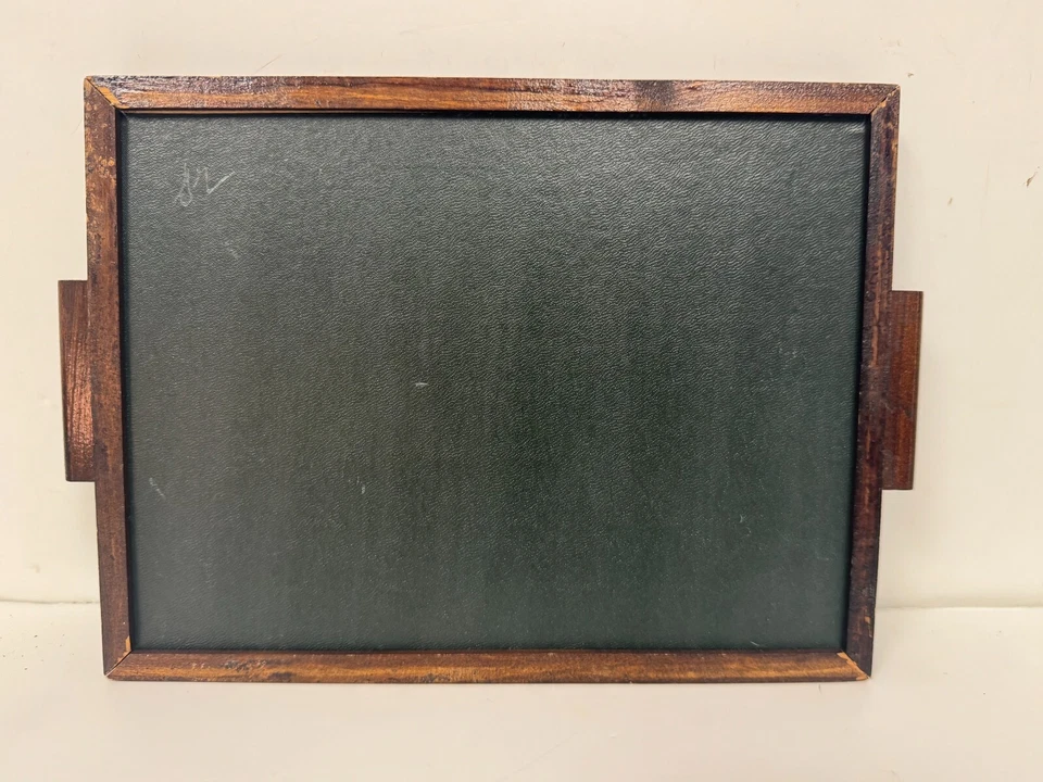 Bandeja de servir de madera de colección París Francia Notre-Dame Catedral Rouen 11" W incrustación de abulón Foto 4 de 4