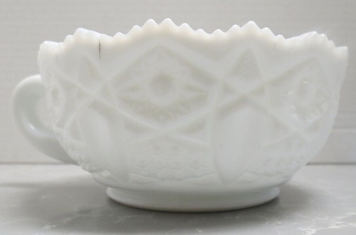 Fenton? Candelabro redondo de una sola luz vaso de leche con lazo para dedos - Imagen 5 de 9