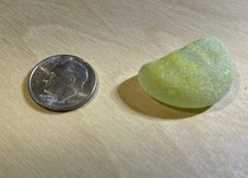 Sea glass - Half Round Yellow And White - Lot  205