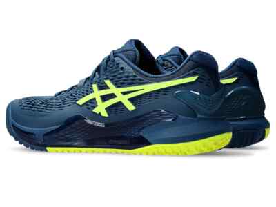 【美品】ASICS GEL-RESOLUTION 9 OC 25cm Asics Tennis Shoes GEL-RESOLUTION 9 OC Mako Blue 1041A377