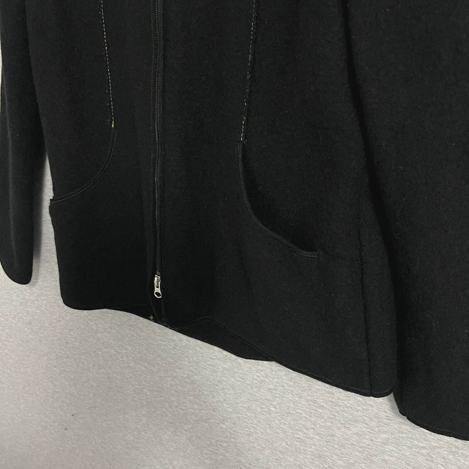 Chaqueta con Capucha Geiger Mujer 42 Grande Negra Lana Hervida Cremallera Suéter Gorp De Colección Foto 4 de 4