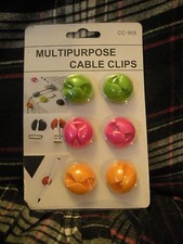 New 6PK Fashion Multi-Purpose Cable Clips Adhesive Cable Organizers for wires