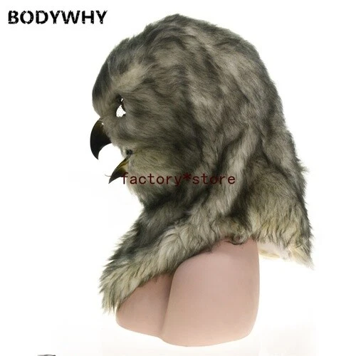  Disfraz de mascota búho gris puede mover la boca cabeza traje traje traje de Halloween juegos con disfraces Foto 4 de 4