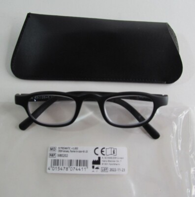 NEW SCHWEIZER IV PRISMATIC READING GLASSES +5.00 CR39 43-25 FRAME GERMANY
