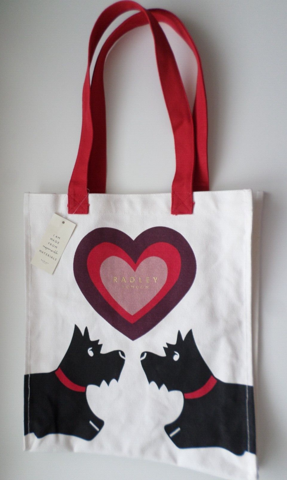RADLEY - SCOTTIE DOGS -  VALENTINES - MEDIUM OPEN TOP CANVAS TOTE / SHOPPER BAG