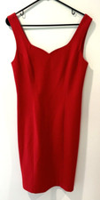 Lois Snyder Dani Max Dress Size 8 red sleeveless sheath sweetheart neckline
