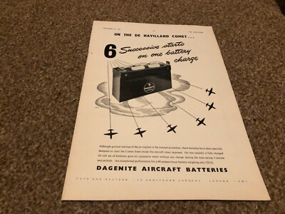 AC37 ADVERT 11X8 PETO & RADFORD - DAGENITE AIRCRAFT BATTERIES