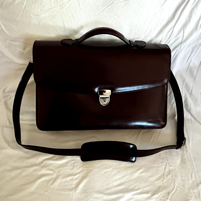 jack georges elements briefcase in burgundy color