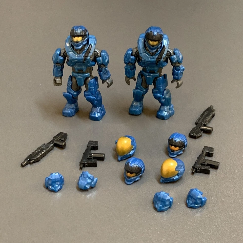 5 Mega Construx Bloks Halo Blue Spartan JFO Armor Pro Builders Figure GFT49 #1r - Image 3 of 4