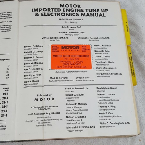 Motor Imported Engine Tune Up & Electronic Auto anual 1990-1993 Prof Garage - Picture 3 of 9