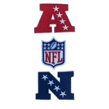 Set Of 3 AFC + NFC CONFERENCE + Small NFL shield Logos IRON ON PATCHES