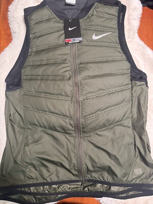 Nike AeroLoft Running Vest Green/White Sz Small 683912-325