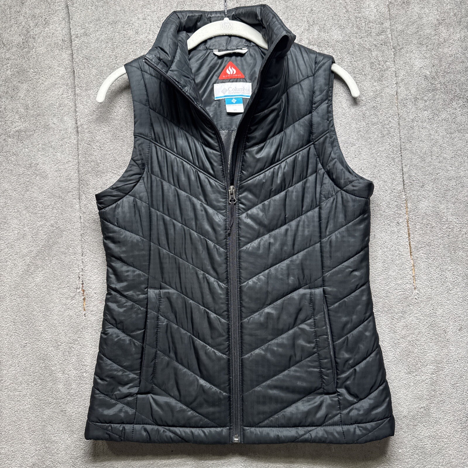 Columbia Men's XS Black Powder Lite Omni-Heat Puffer Vest for Hiking & Camping-image