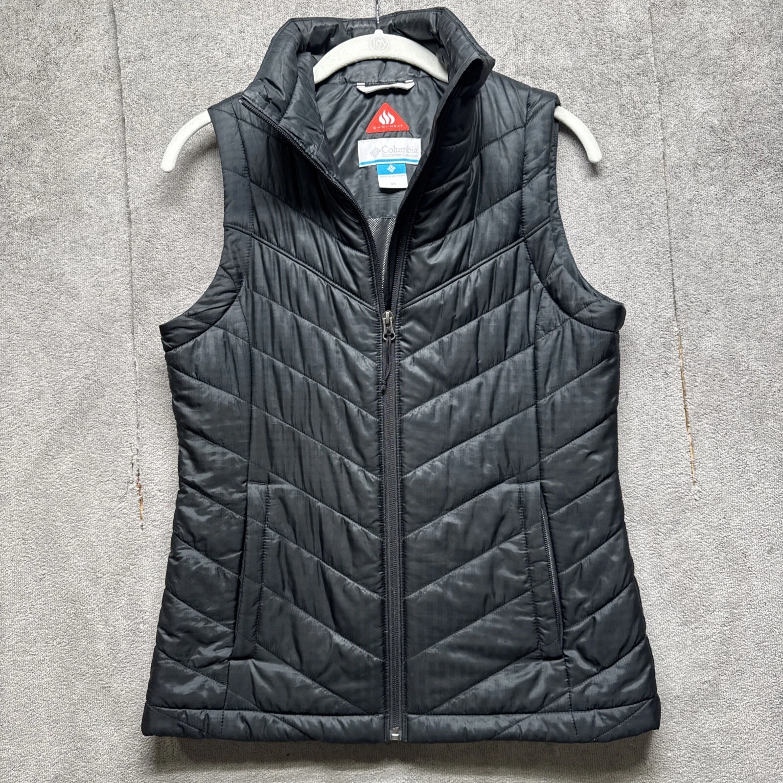 Columbia Men’s XS Vest Black Omni Heat Powder Lite Puffer Jacket Hiking Outdoors