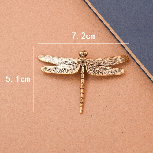 1 Piece Simulation Brass Dragonfly Ornament Antique Insect Figurines Desk De-jy