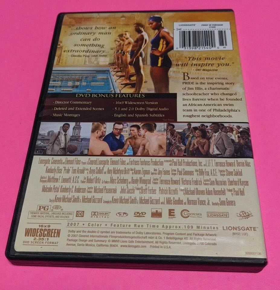 Pride (DVD, 2007, Widescreen) "Inspired by True Events!" - Image 3 of 4