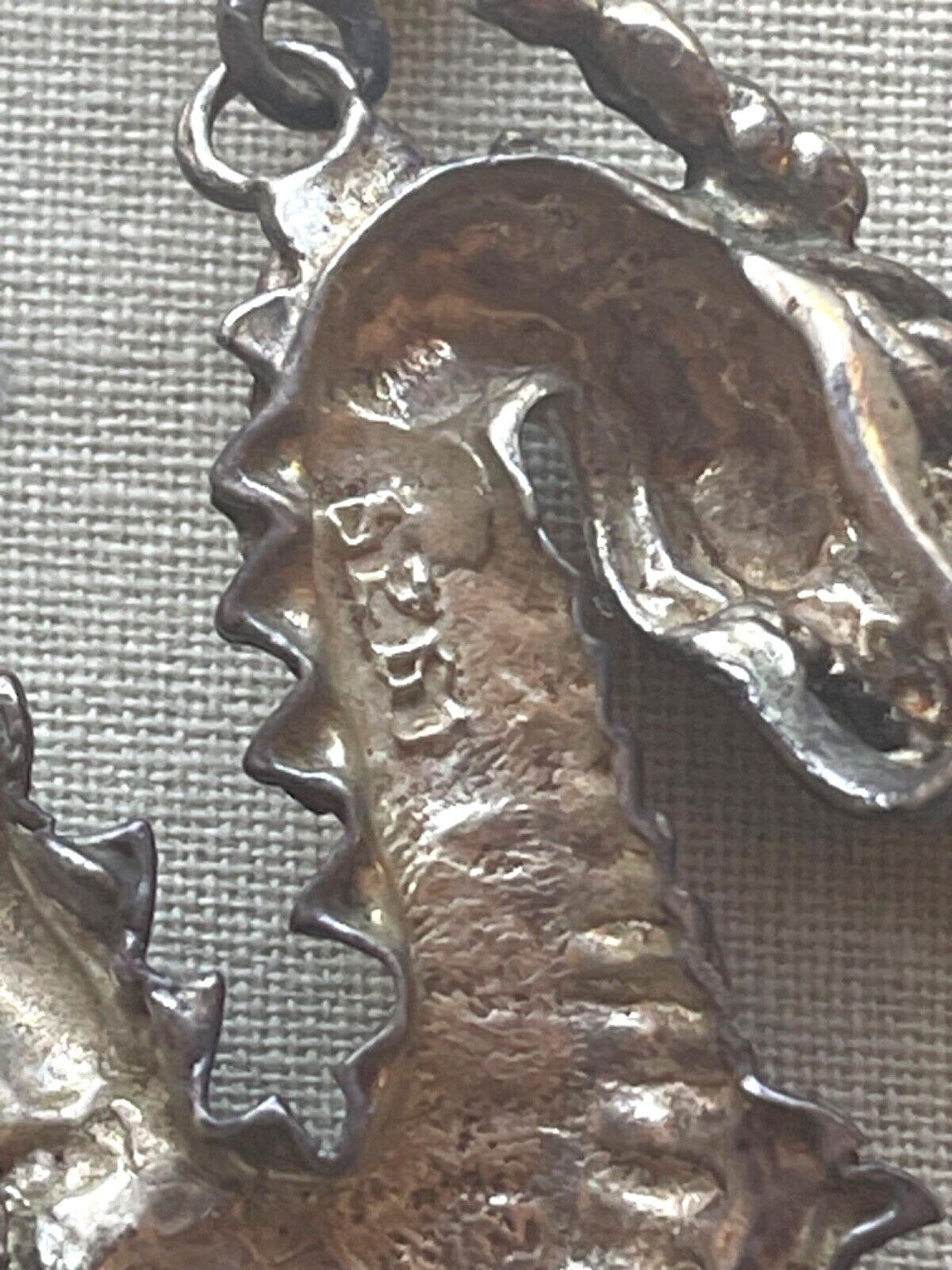 Solid 2" Silver Dragon Pendant. Good luck charm! … - image 3