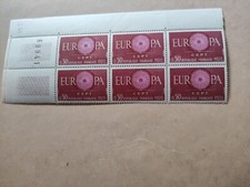 France 1960 bloc de 6 timbres  neuf YTN° 1267 europa anniversaire
