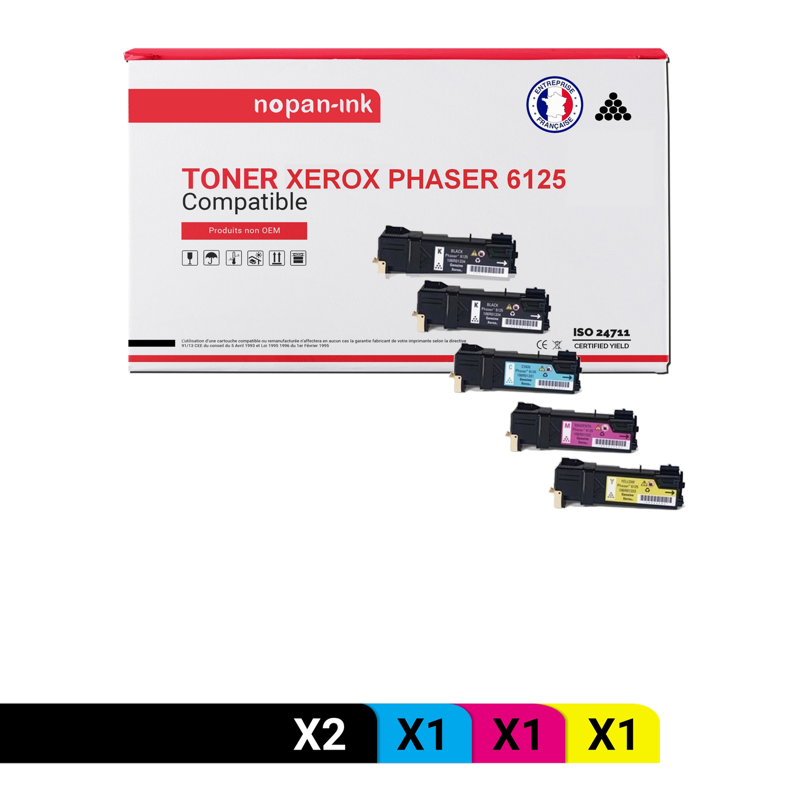 Toner XEROX 106R01334 noir et couleur compatible NOPAN-INK pour imprimante laser