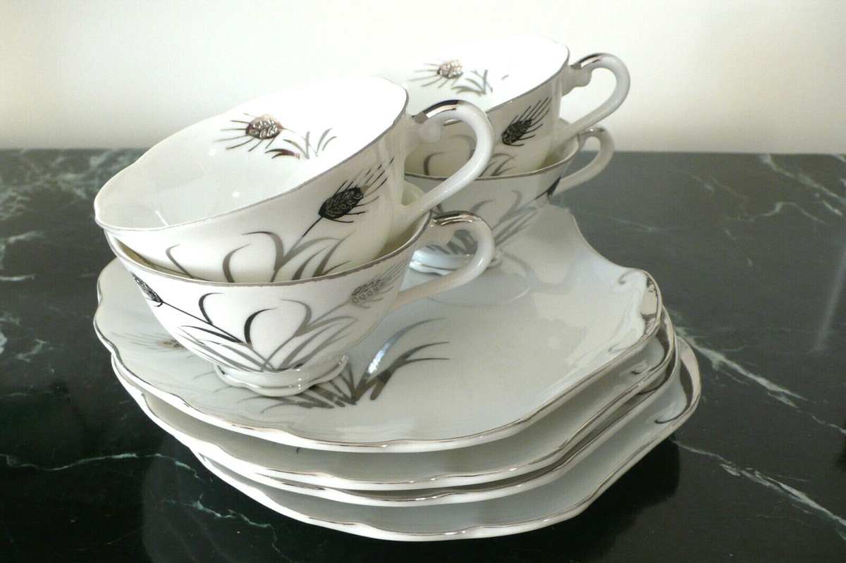 Lefton China Hand Painted Shell Shaped Sandwich Plate and Tea Cup