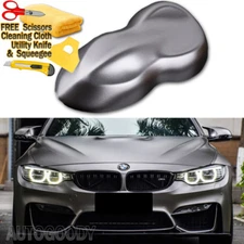 36" x 60" Satin Matte Chrome Metallic Dark Gray Vinyl Film Wrap Air Bubble Free
