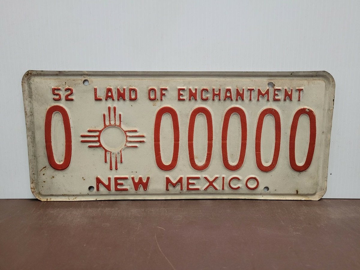 1952 New Mexico SAMPLE ZERO License Plate Tag | eBay