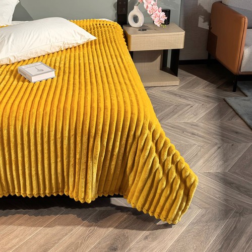 Stripes Blanket Soft Warm and Cosy Sofa Bed Couch Ribbed Fleece Throw King Size - Picture 46 of 74