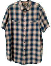 The Foundry Button Front Plaid Shirt 2XL Tall EUC