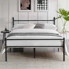 Full Size Metal Platform Bed Frame w/Heavy Duty Steel Slat Support Easy Assembly